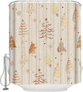 Christmas Shower Curtain Set 72x72 - Waterproof Washable Polyester