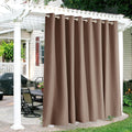 Outdoor Curtains Waterproof Extra Wide Sun Blocking - Mocha 120in x