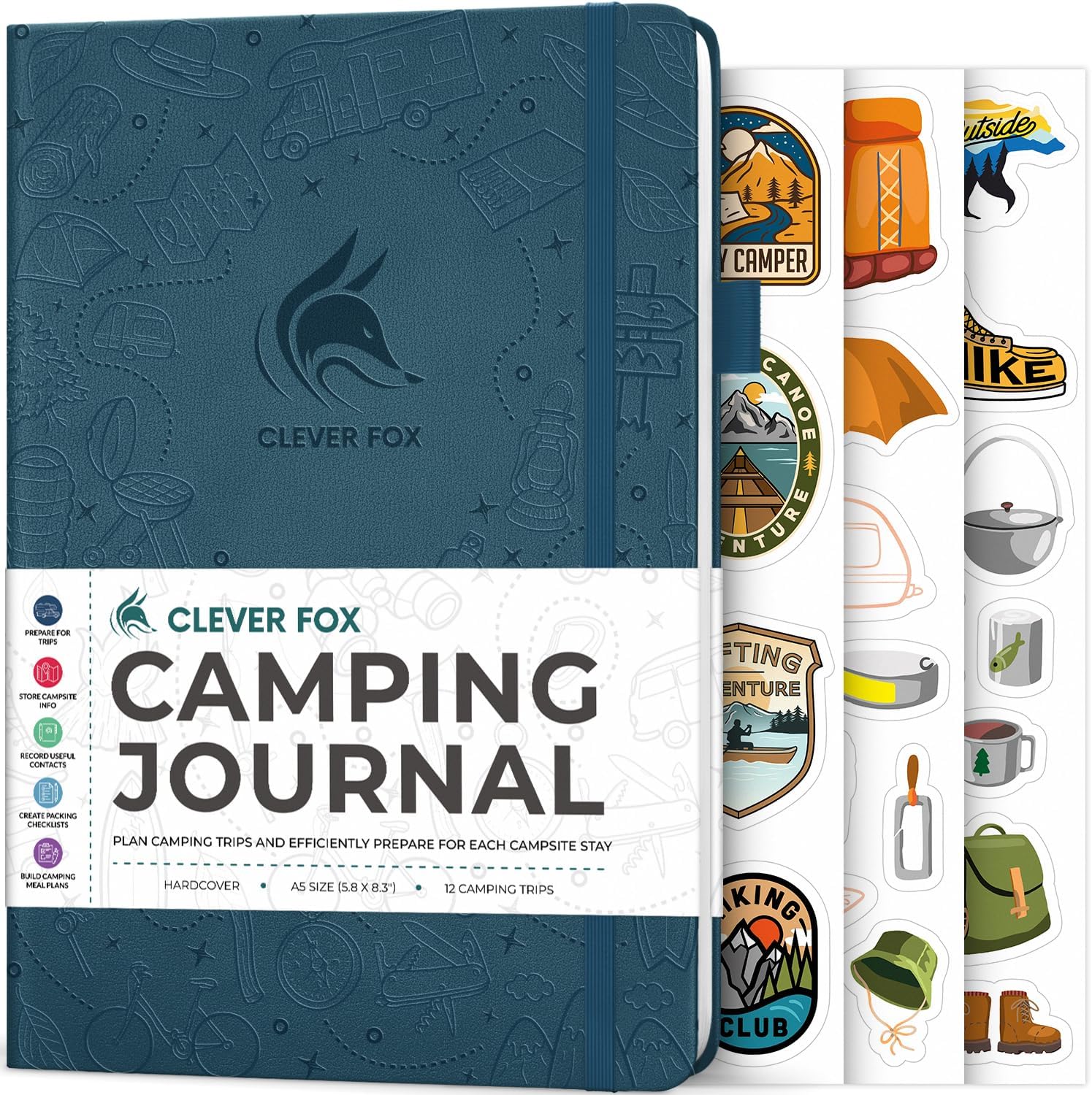 Clever Fox Camper Log & Trip Planner Hardcover Journal