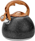 GGC Tea Kettle for Stove Top - Loud Whistling 3.1 Quart Starry Black