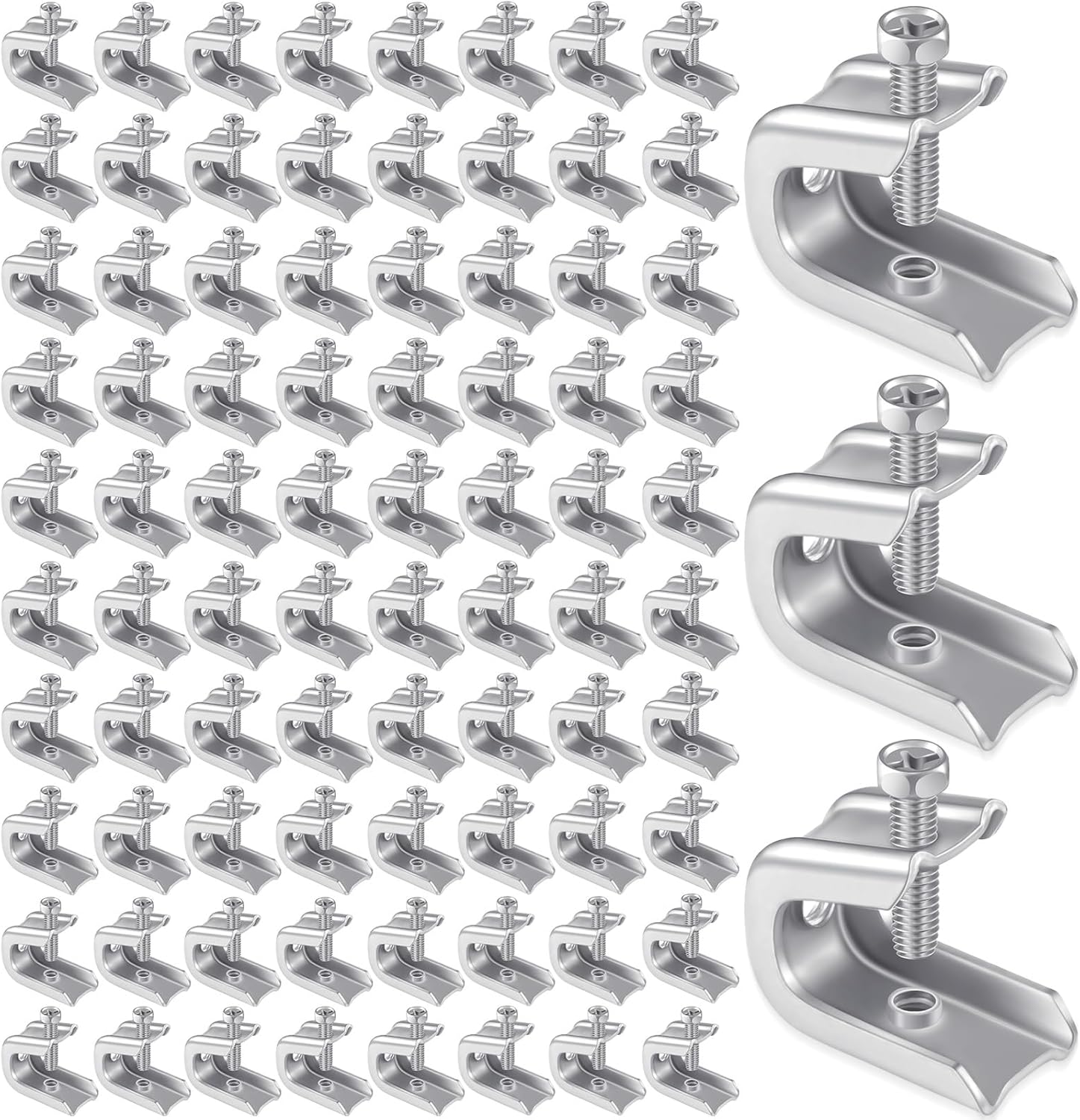 200 Pcs 1/4in x 20 Beam Clamp Steel Screw Hooks for Flanges