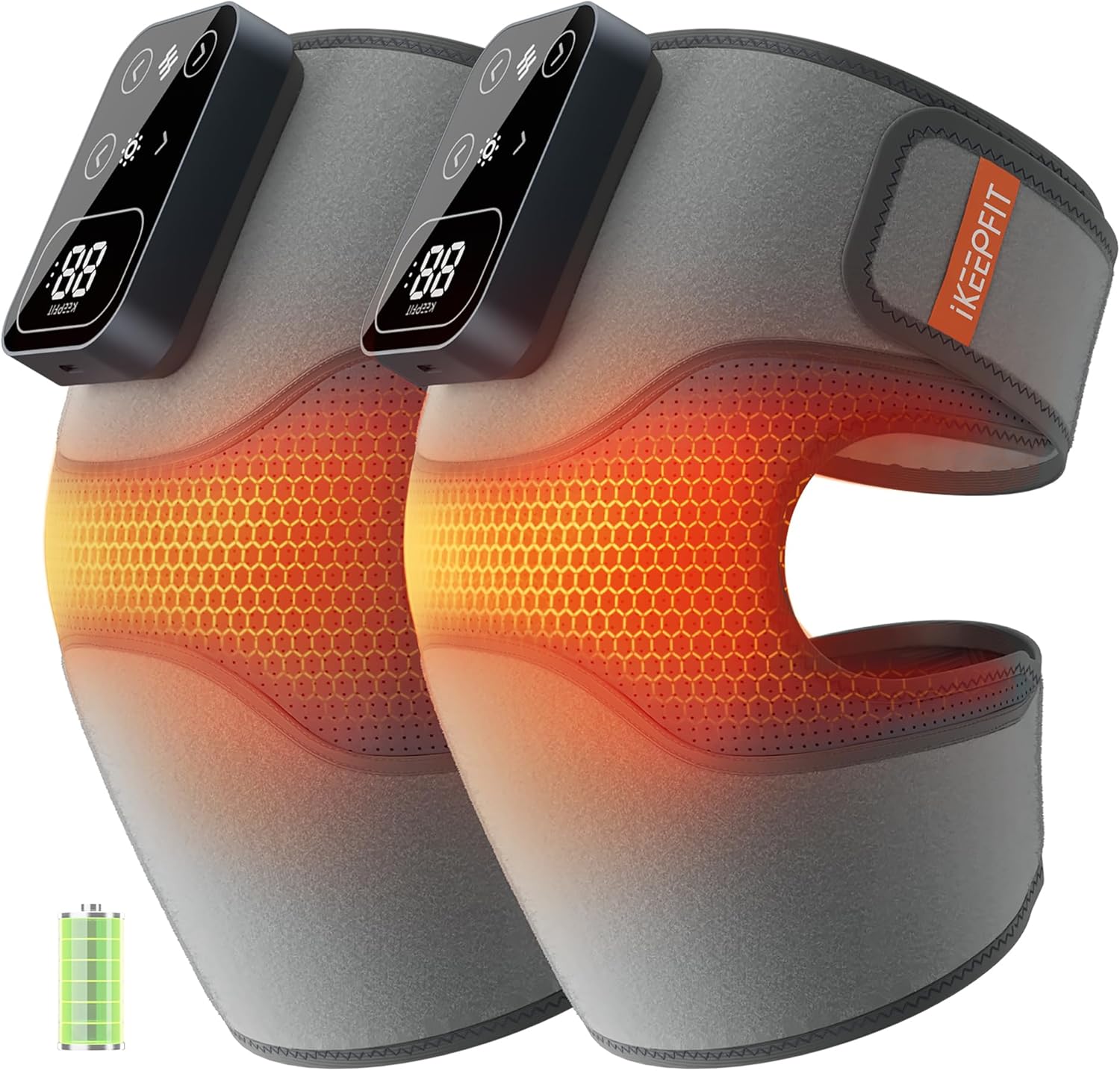Cordless Knee Massager with Heat and Vibration for Pain Relief