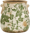 Indoor Tuscan Ceramic Green Scroll Decorative Vase - Country Chic