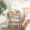 YOURLITE Makeup Vanity Table Set with Adjustable Lighted Mirror