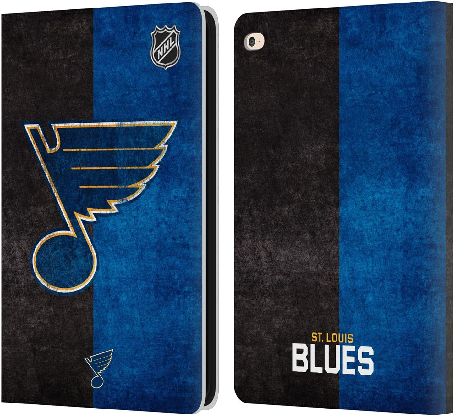 NHL Half Distressed St Louis Blues Leather Wallet Case for iPad