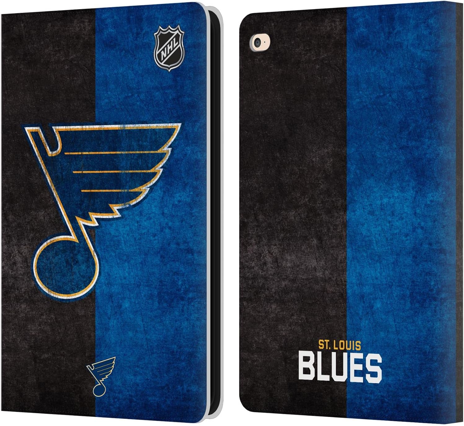 NHL Half Distressed St Louis Blues Leather Wallet Case for iPad