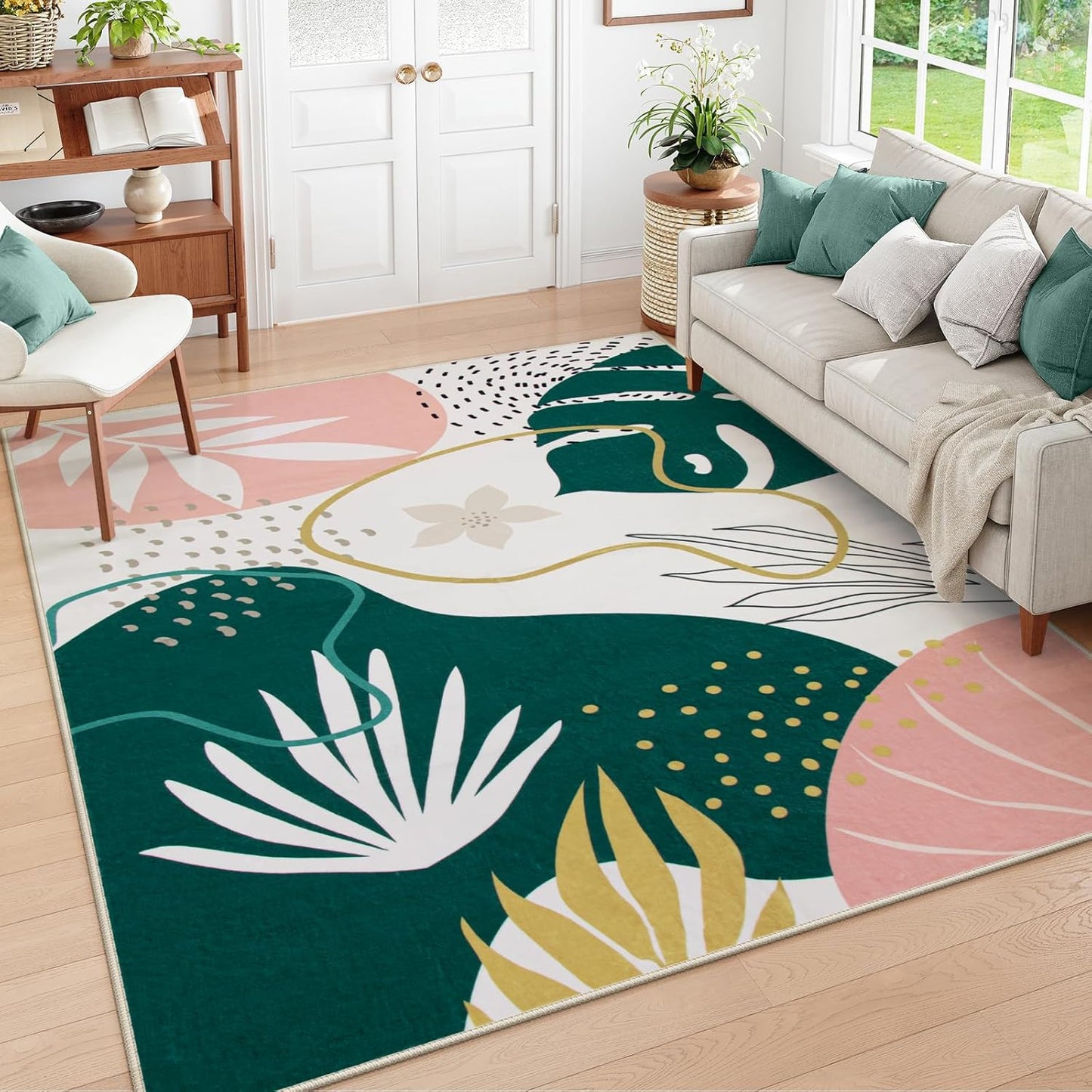 Lahome Washable 8x10 Rug - Soft Non-Slip Indoor Floor Rug
