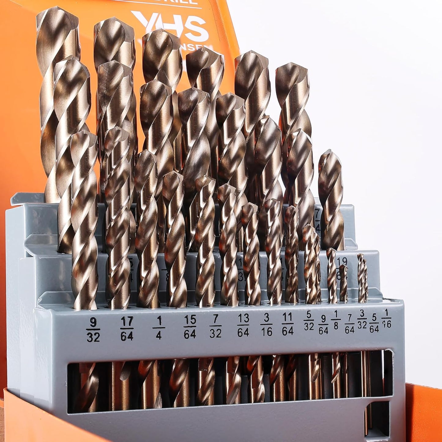 29Pcs Cobalt Drill Bit Set for Metal, Wood, and Plastics