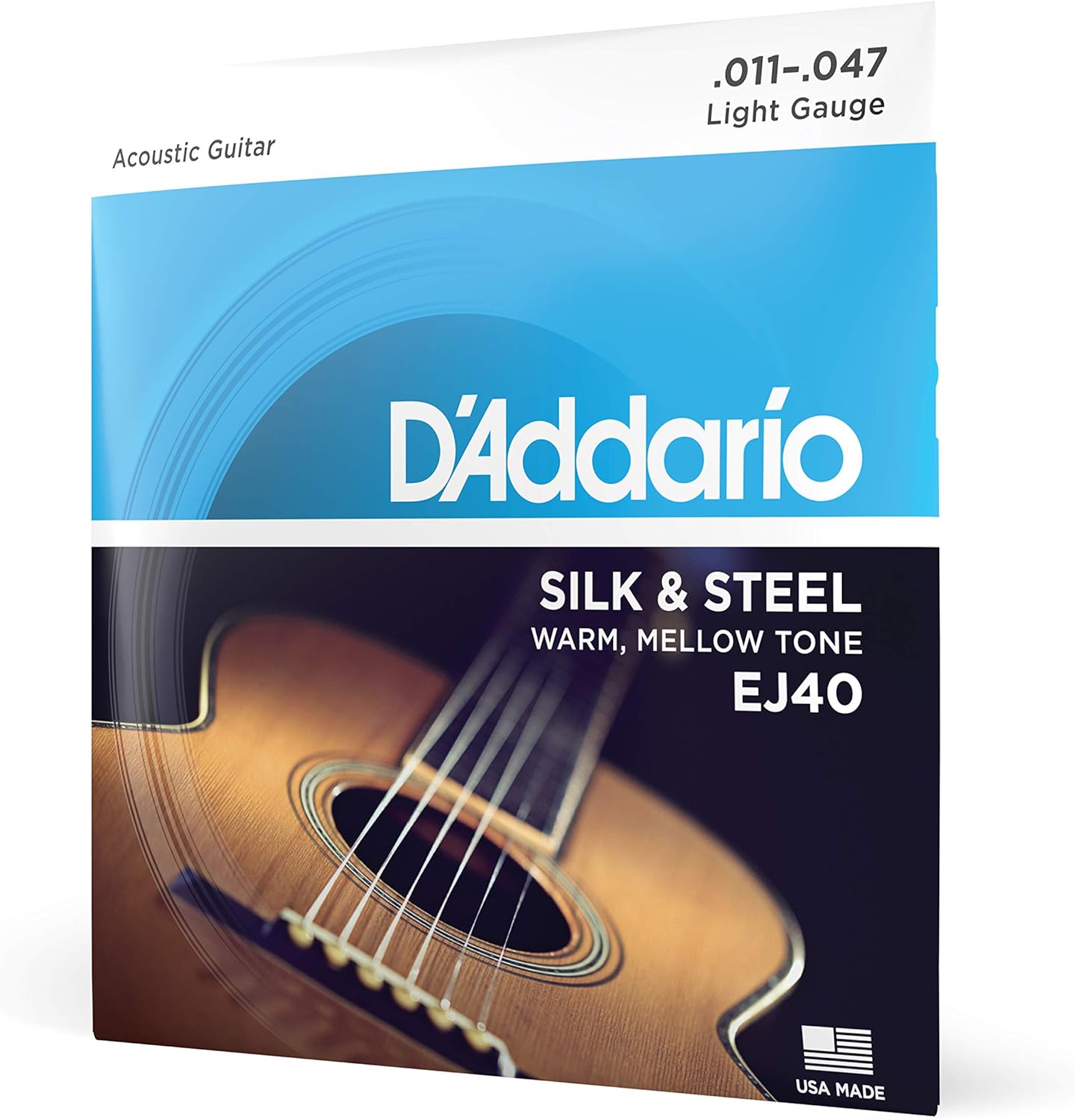 D'Addario Silk & Steel Acoustic Guitar Strings - Light Gauge 11-47