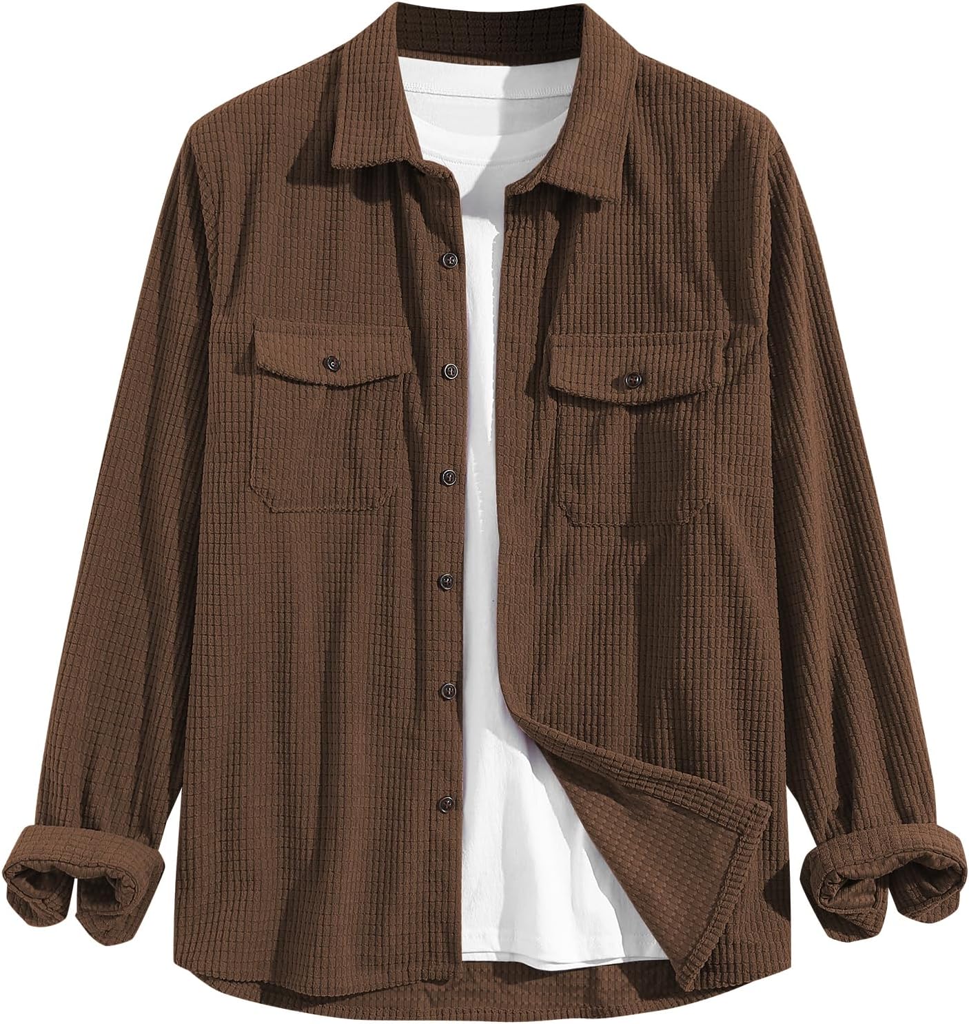 ZAFUL Mens Plaid Shirt - Classic Flannel Button Down Jacket