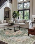 Area Rugs for Living Room 8x10 Machine Washable Emerald Green