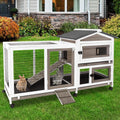 PetsCosset 57in Rabbit Hutch 2-Story with Run - Spacious Small Animal