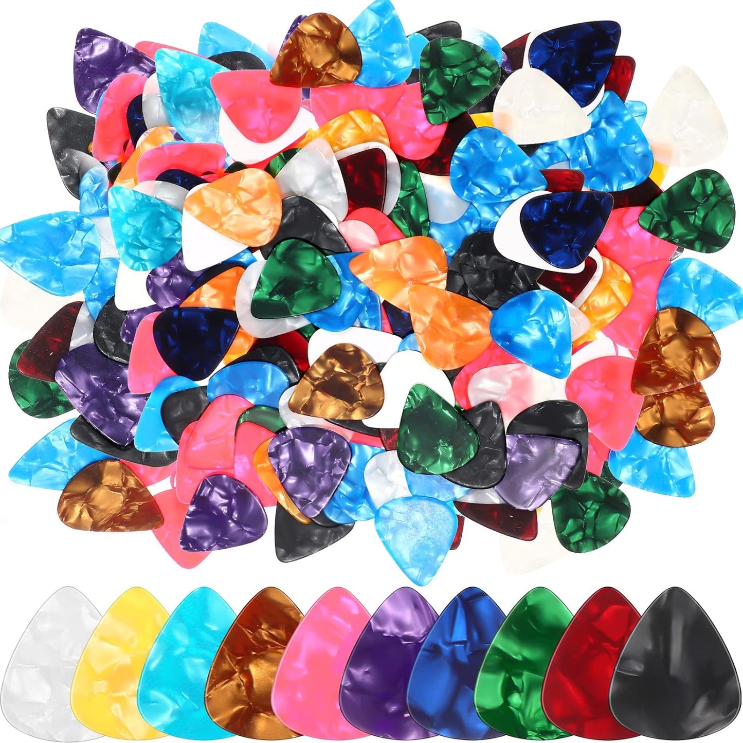 600 Celluloid Guitar Picks Set - 10 Colors, Thin to Heavy - Yeshone
