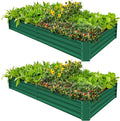 2 Pack 841 ft Galvanized Metal Raised Garden Bed (Green) - Deep