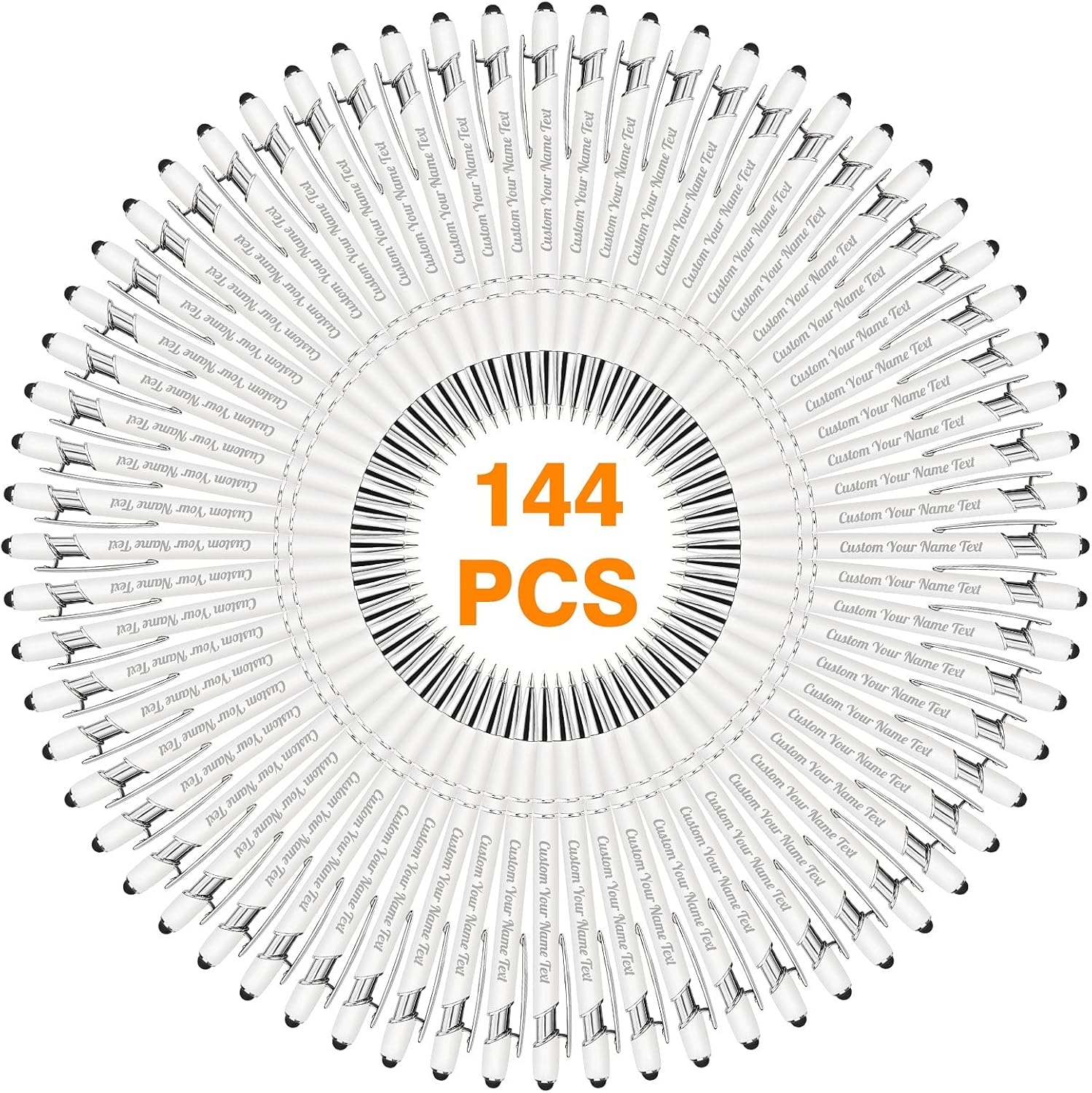 144PCS Personalized Pens Bulk with Free Engraving for Gifts