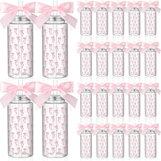 24 Pcs Pink Bow Reusable Cups for Parties and Events