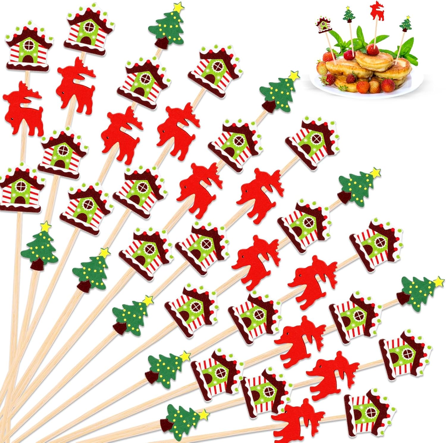 Christmas Cocktail Picks Set - Festive Decor & Fun!