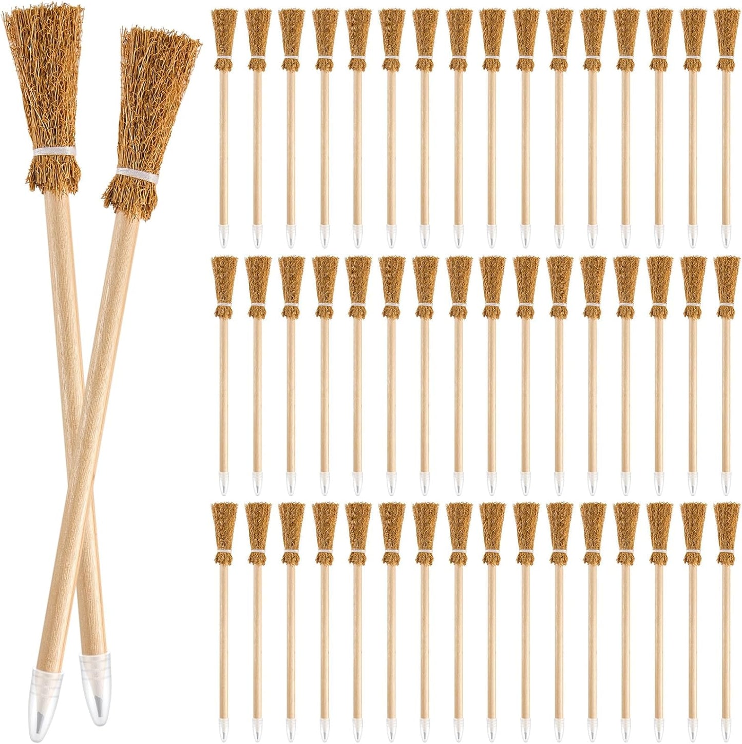 48 Pcs Witch Broom Pencils for Halloween Party Favors and Supplies