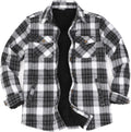 Men's Sherpa Lined Flannel Shirt Jacket - Brushed Plaid Shacket
