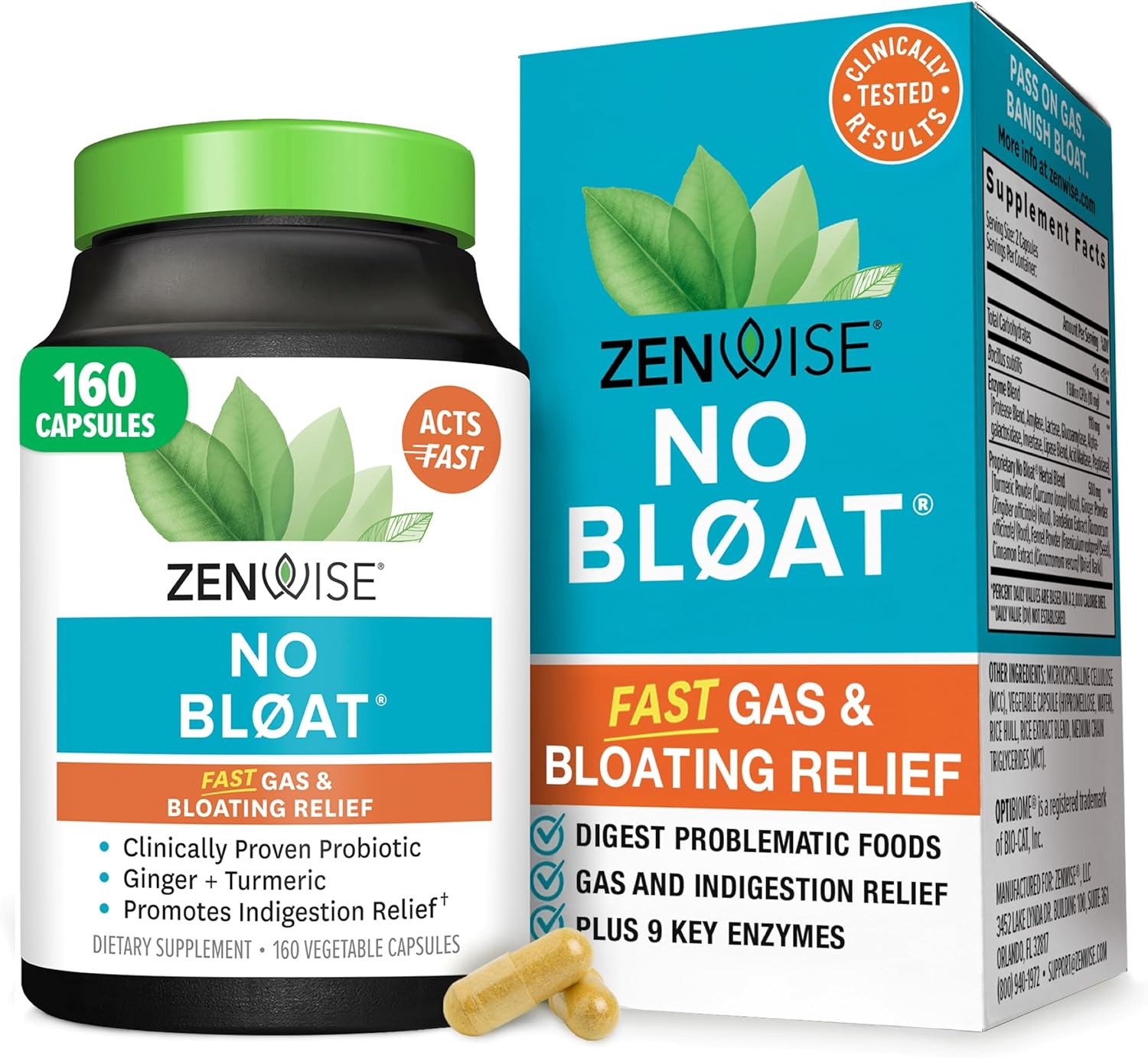 Zenwise Health No Bloat Digestive Enzymes for Gas Relief