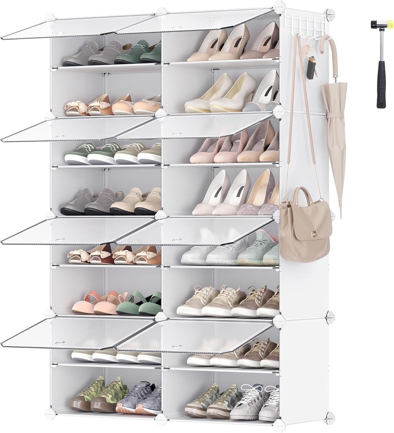 SONGMICS 8-Tier Shoe Rack Organizer for Closet and Entryway