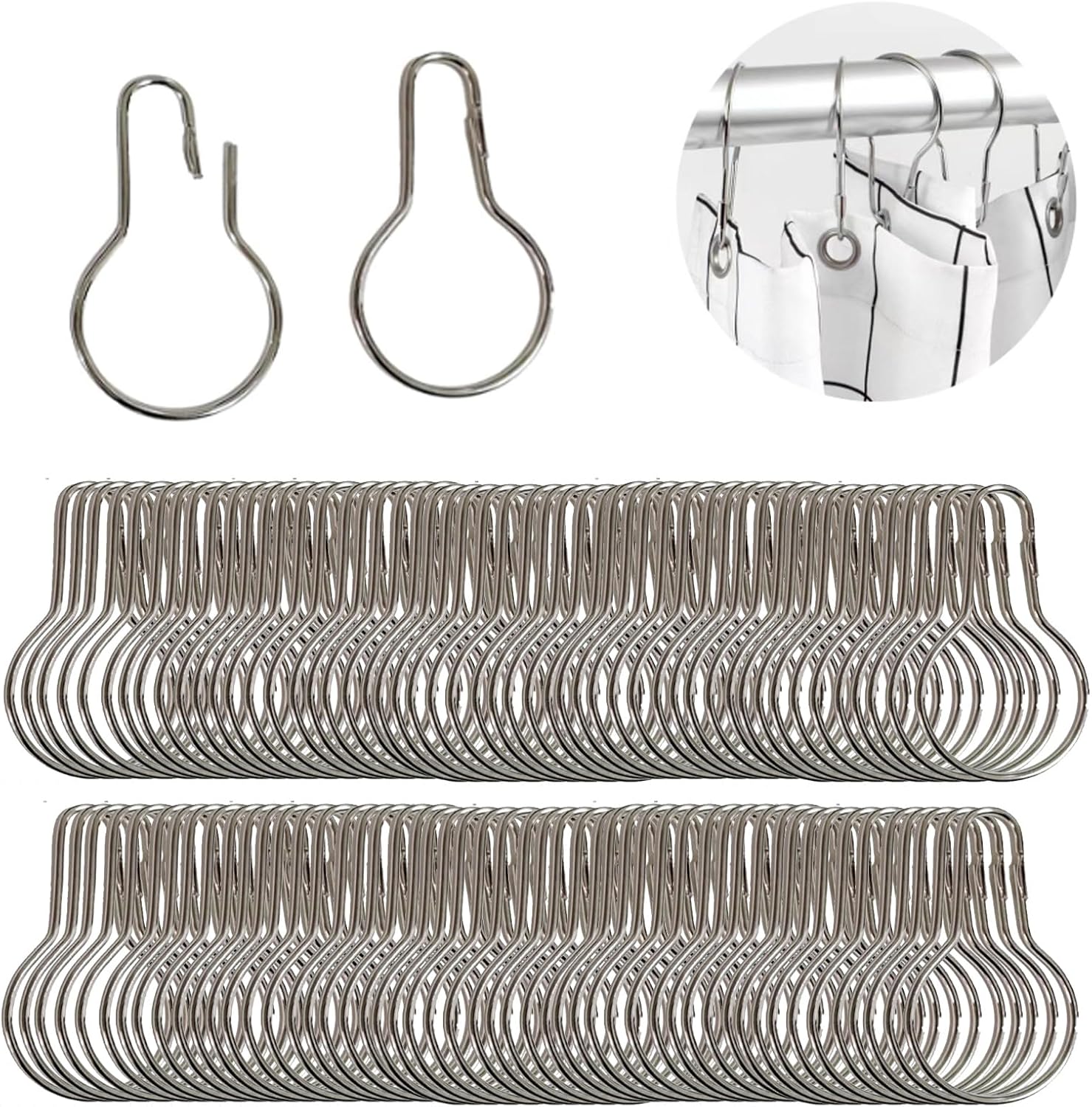 Rust-Resistant Decorative Shower Hooks Set - Easy Install, AHYCS