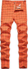 NOVOCCT Skinny Fit Plaid Pants for Men - Chic Casual Style