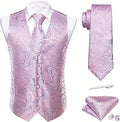 Formal Men Paisley Jacquard Silk Vest 5PCS Set - Wedding Ready