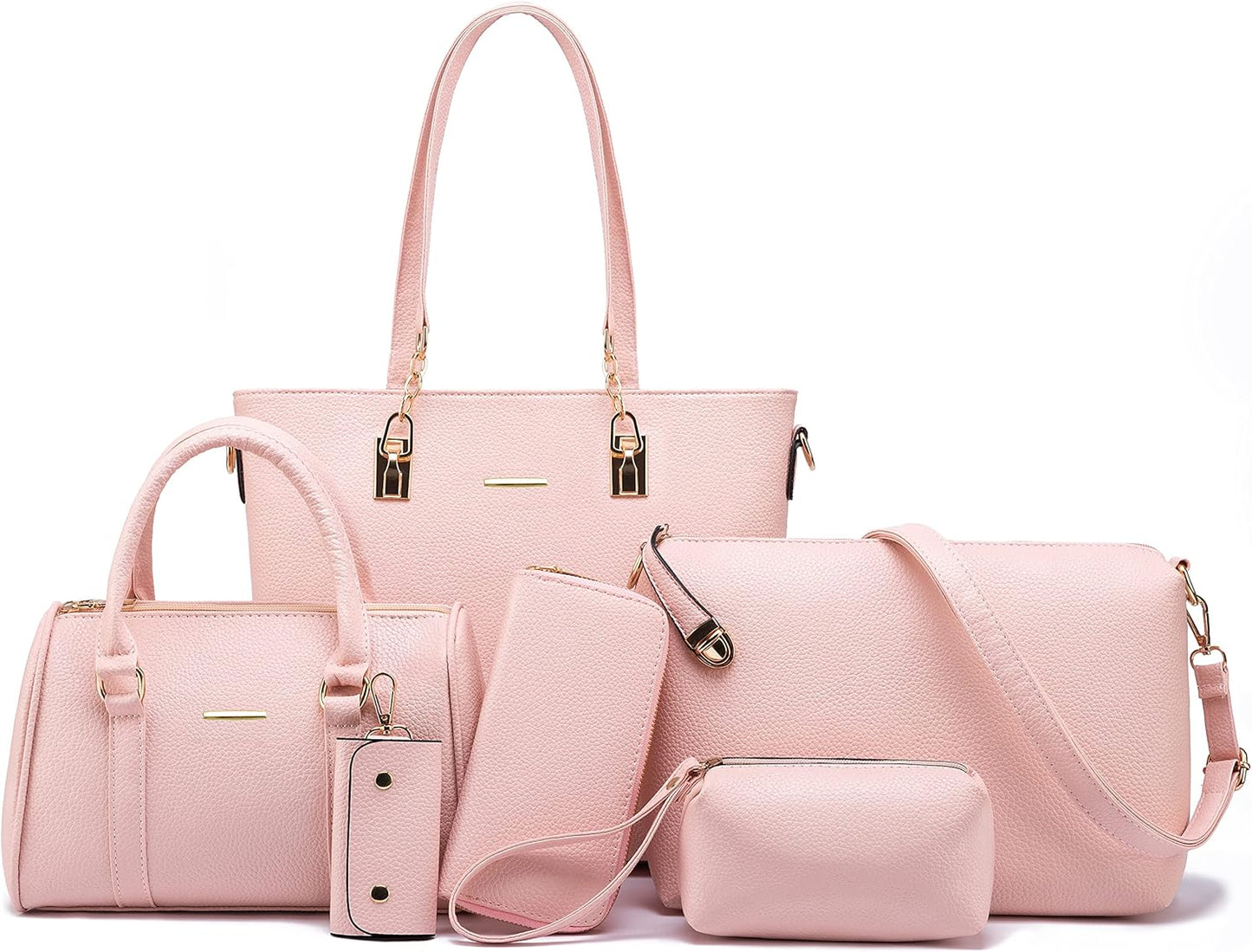 2E-youth Designer Purses and Handbags Set for Women - 6pcs