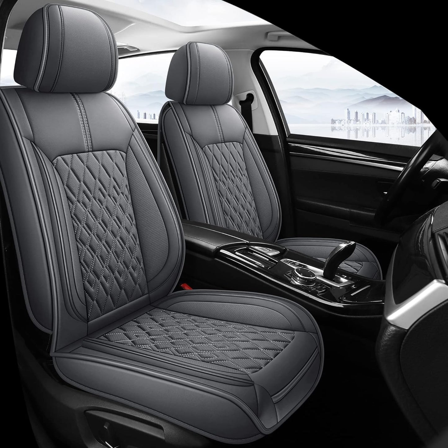 Pariitadin Leather Car Seat Covers Full Set for Stylish Comfort