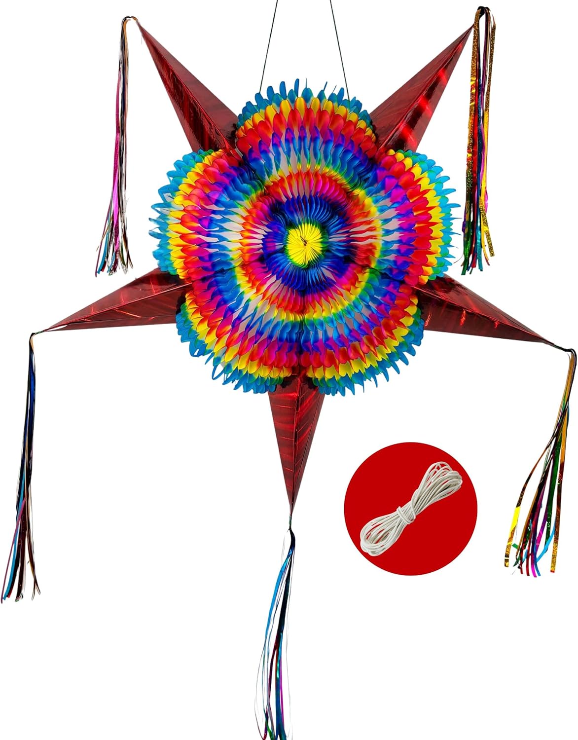 Mexican Star Pinata with Strong Velcro for Any Celebration