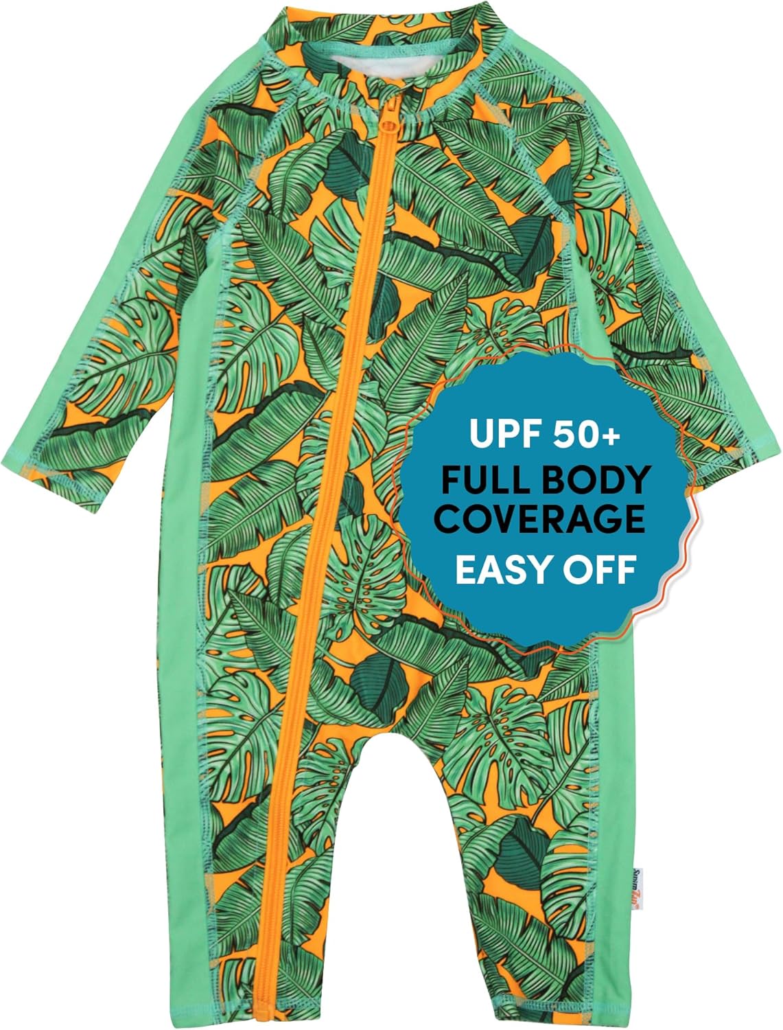 SwimZip Boys' Long-Sleeve UPF 50+ Swimsuit for Sun Safety