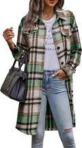 PRETTYGARDEN Womens Plaid Shacket Jacket - Cozy Fall Winter Layering