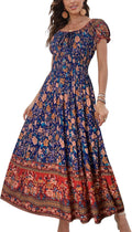OSTOO Women's Boho Floral Maxi Dress - Flowy Summer Staple