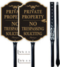 Private Property No Trespassing Signs with 36in Stakes - Elegant