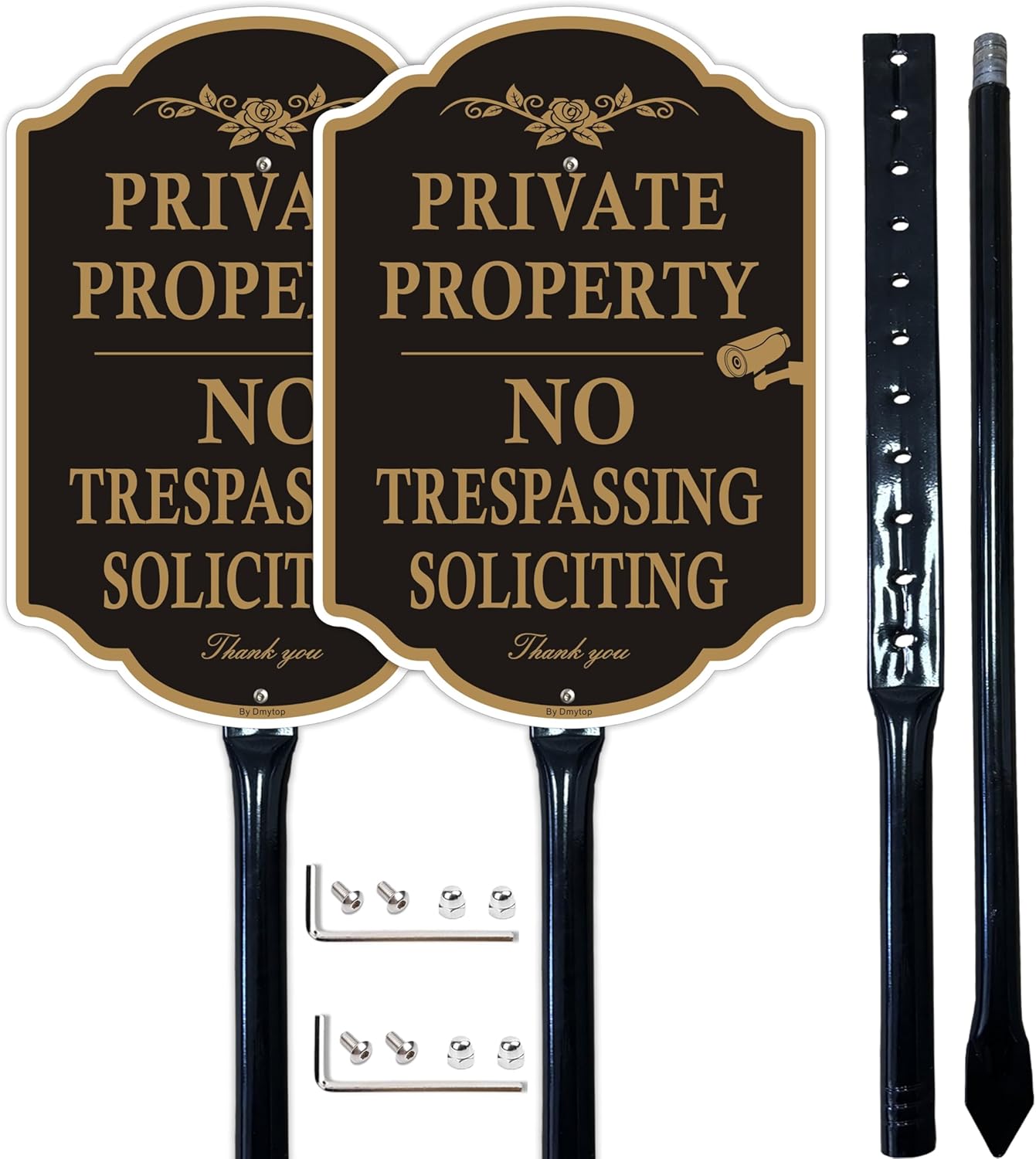 Private Property No Trespassing Signs with Metal Stakes for Security
