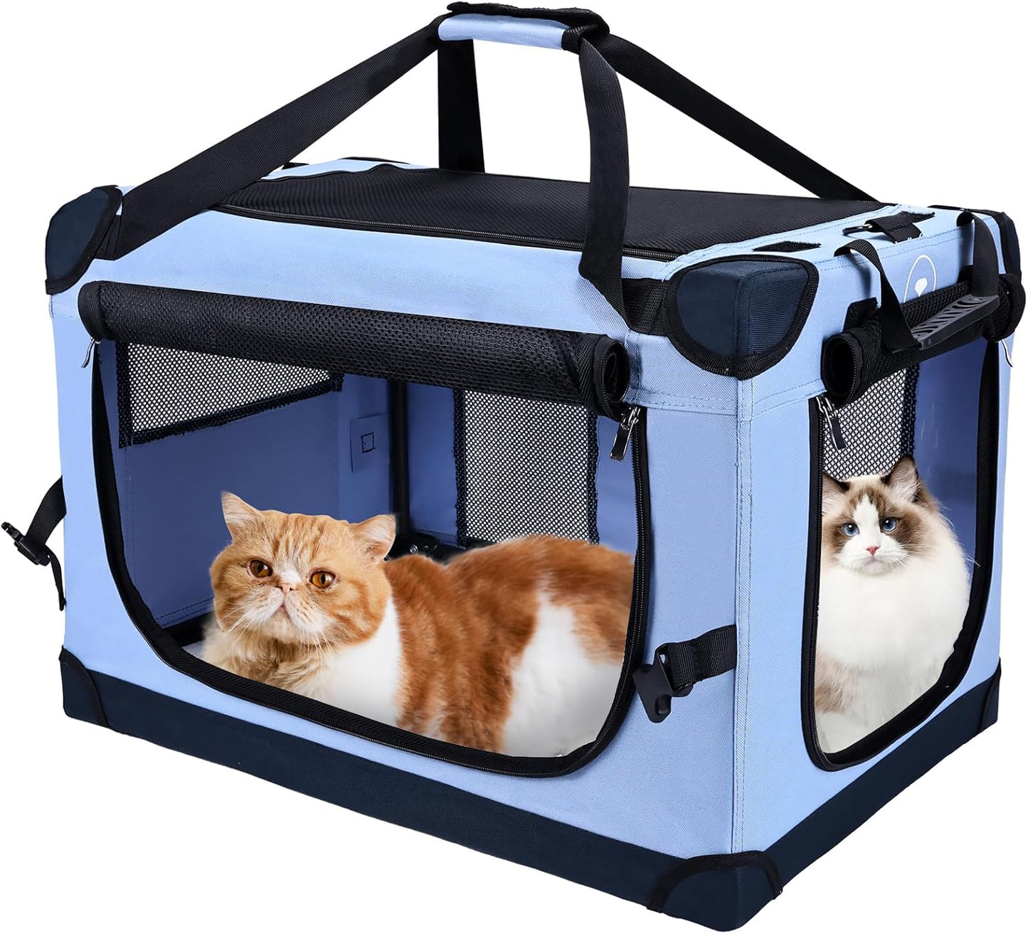 Large Cat Carrier for Car Travel - Sturdy and Roomy Design