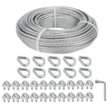 3/16 in Galvanized Wire Rope 100 ft Kit - Durable 7x7 Steel Cable