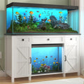 55-75 Gallon Aquarium Stand With Charging Station - Farmhouse White