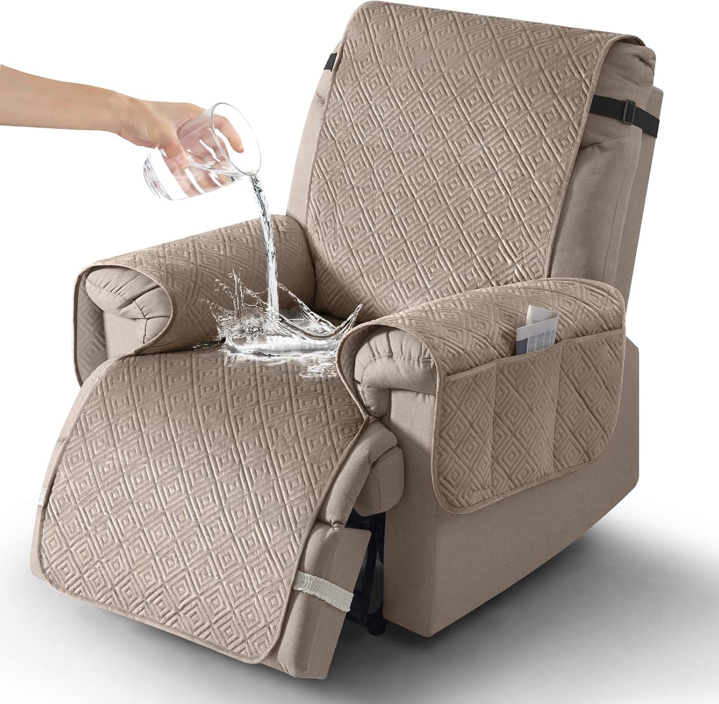 Timeles Velvet Recliner Chair Cover for Pets & Dogs, Waterproof