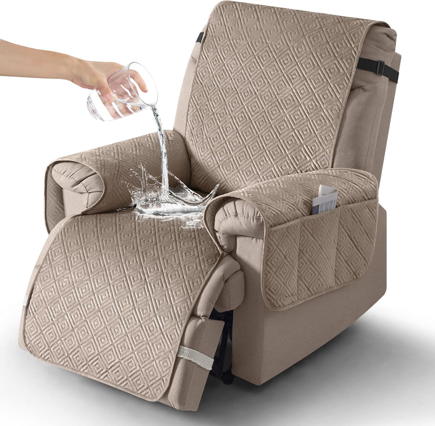 Timeles Velvet Recliner Chair Cover for Pets & Dogs, Waterproof