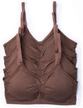 Kalon 4 Pack Womens Nylon Spandex Removable Pads Comfort Cami Bras is