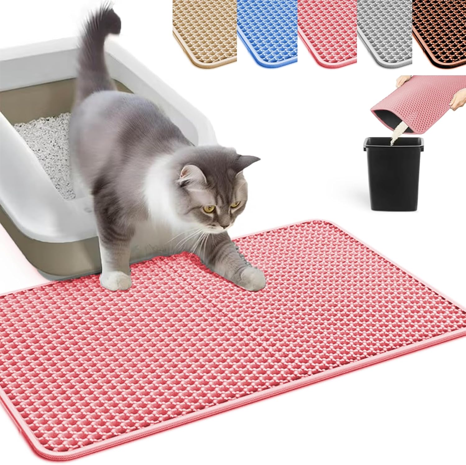 HCY&WLD Cat Litter Mat - Honeycomb Double Layer Design for Cats