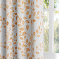 Living Room Curtains 84 in Thermal Room Darkening Leaf Pattern - Taupe