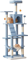 Ocean-Themed Cat Tree 63.8 in Multi-Level Tower - Stable Playhouse