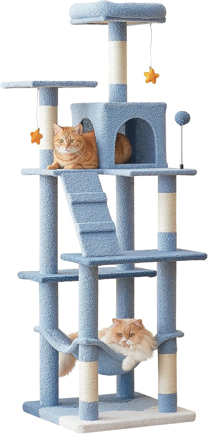 MWPO Ocean-Themed Cat Tree for Indoor Cats, 63.8 in Tower