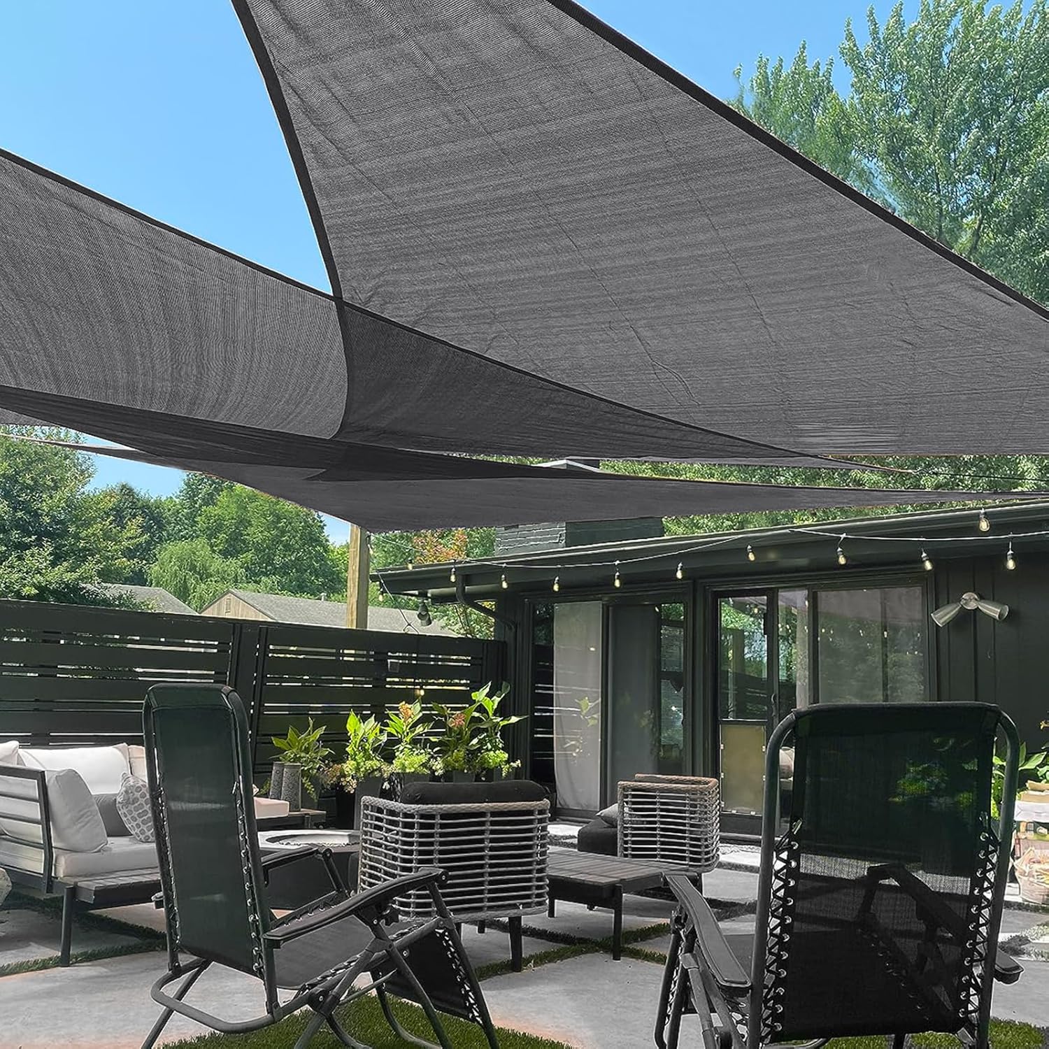 LOVE STORY Custom Size Dark Grey Sun Shade Sail for Outdoor Use
