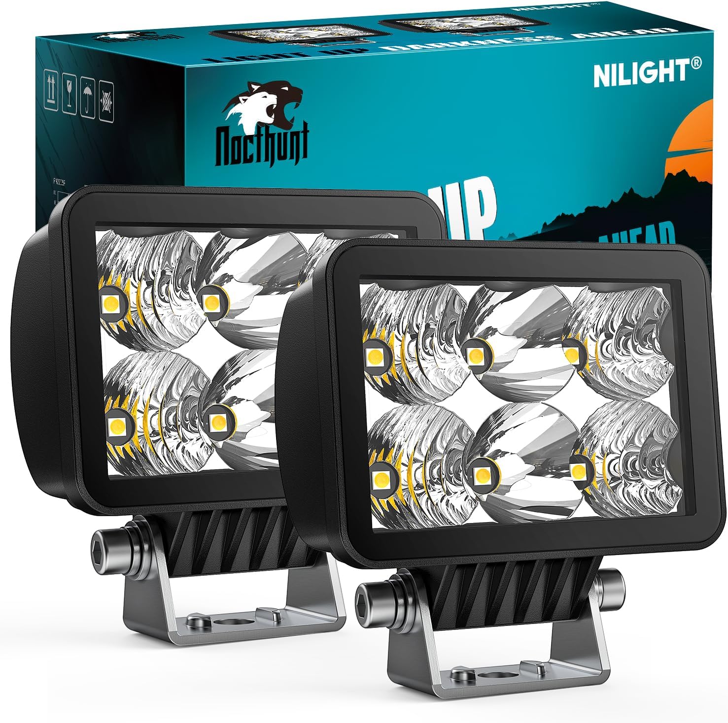 Nilight LED Pod Lights 3.3 Inch Spot Flood Combo Beam for Offroad