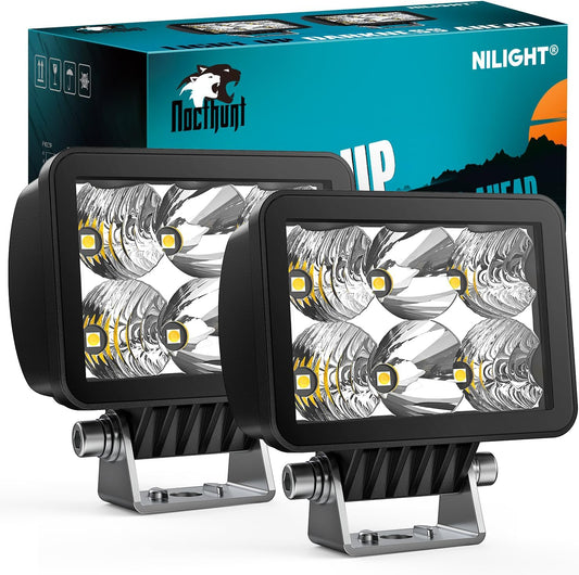 Nilight LED Pod Lights 3.3 Inch Spot Flood Combo Beam for Offroad
