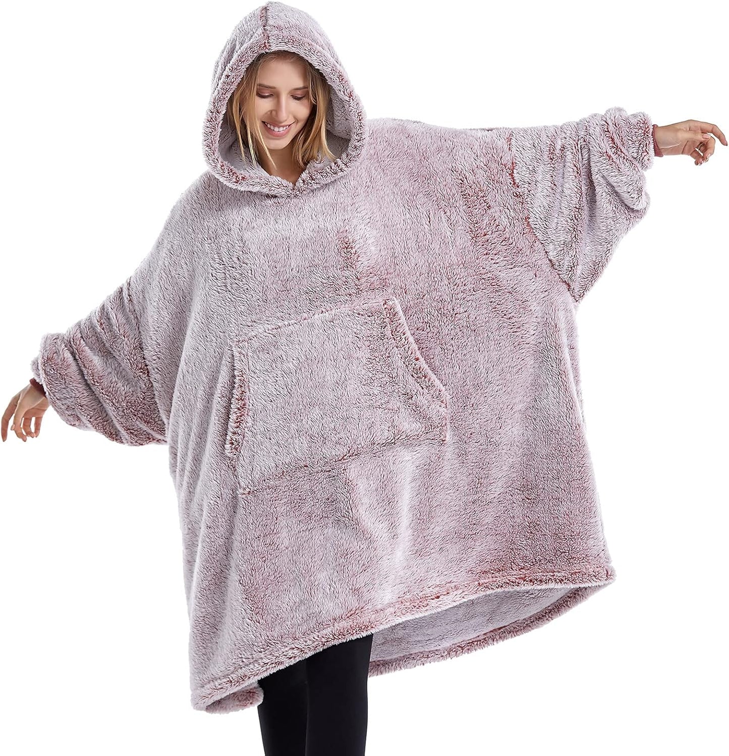 HORIMOTE HOME Cozy Oversized Sherpa Hoodie Blanket - Super Warm & Lightweight